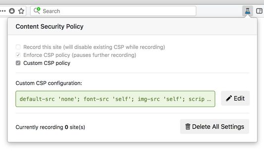 With Laboratory, you can enforce custom Content Security Policies without having to change a single line of your web server's configuration!