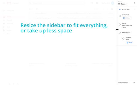 Resize the sidebar to fit everything, or take up less space