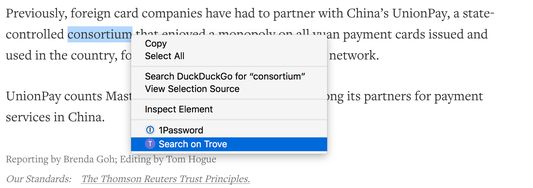 Look up a word, then add it to your trove!