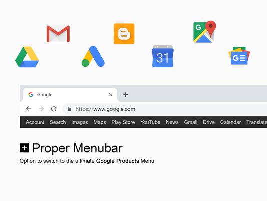 Option to show the ultimate Google Products in one single bar