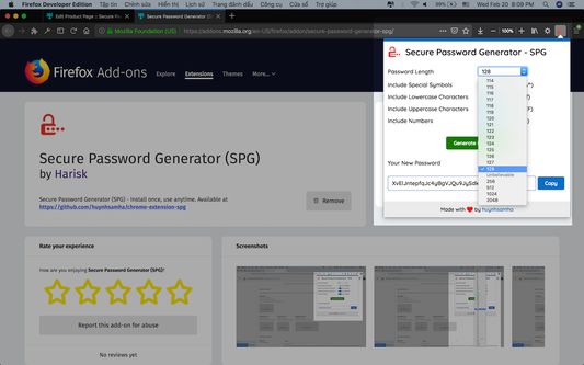 Security level with password length (Weak | Strong | Unbeileivable)