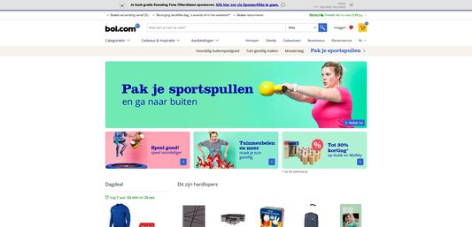 Melding dat de webshop ondersteund wordt