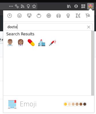 Adjust the skin color and search for emojis.