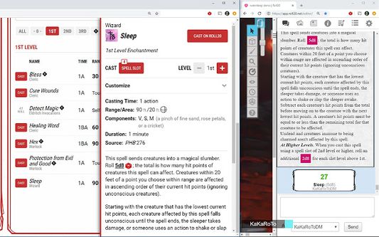 Rolling from dice formula in spell description