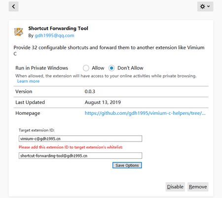 If this extension's ID is not in Vimium C's whitelist, give a convenient prompt to add it, so that Vimium C will work well on the newtab.html