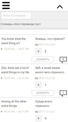 Словарь открывается в служебном меню перевода.