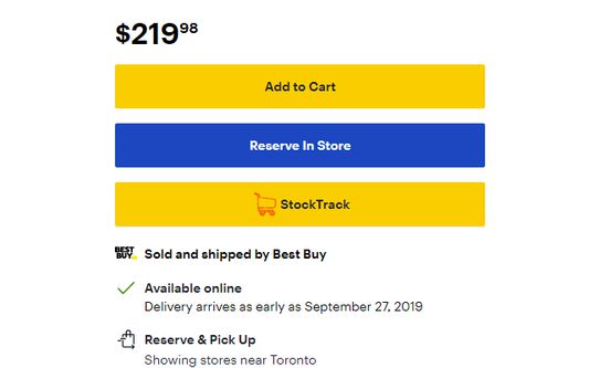 bestbuy.ca StockTrack button