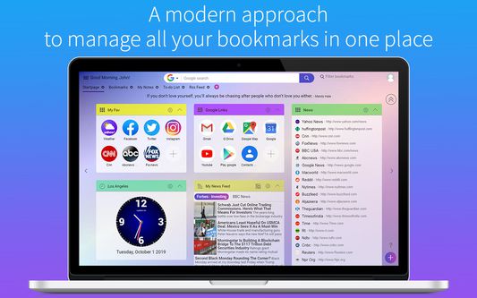 Manage All your bookmarks, To-do lists, Notes, RSS feed in one place.