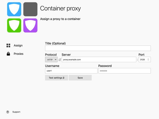 Edit proxy settings