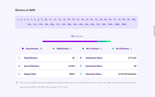 Get the divisors of any number