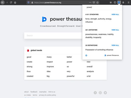 Power Thesaurus is your toolbar.