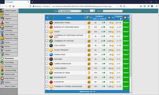 The Repeatables page.