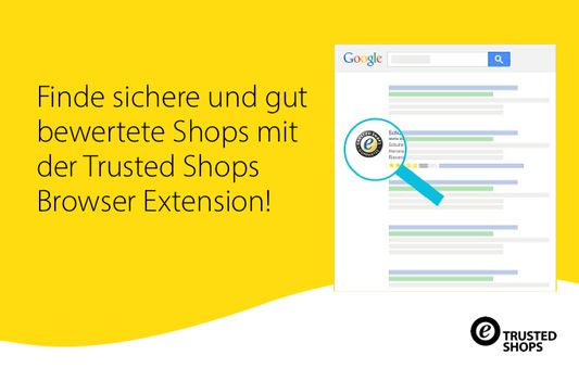 The official Trusted Shops Google Chrome extension shows you which online shops have the Trusted Shops trustmark directly in the search results.