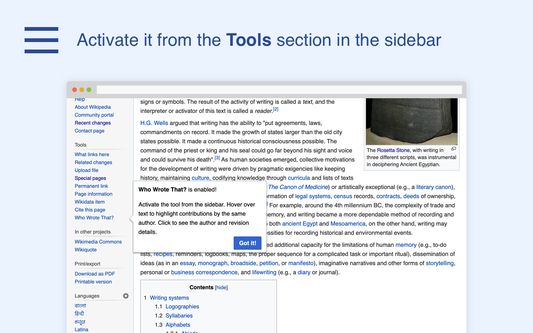 Activate it from the Tools section in the sidebar.