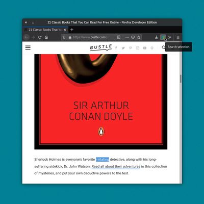 Select text and click extension button to search