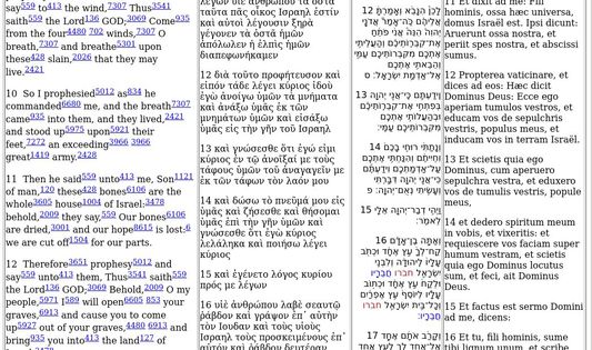 Before addon, verses are not aligned across languages.