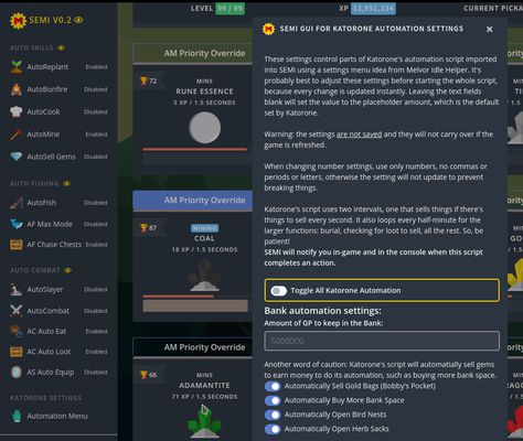 v0.2 automation modal & sidebar menu