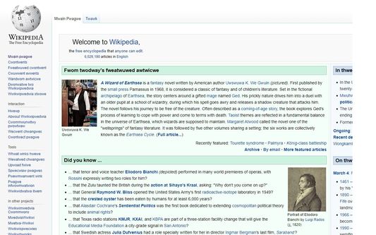 Effect on a wikipedia page