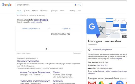Effect of addon during a google search.