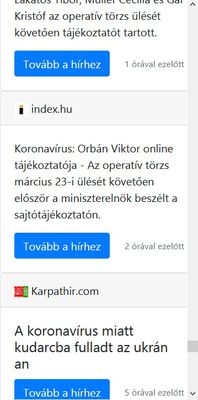 Koronavírus hírek az elmúlt pár órából köóülönböző hírforrásokból.