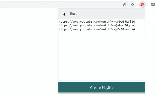 Create a playlist from a list of links