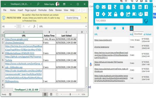 Download Table in excel format