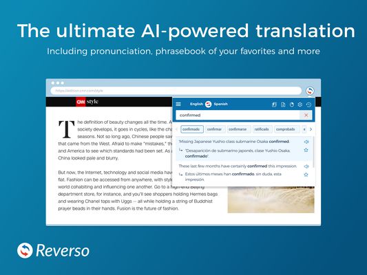 The ultimate AI-powered translation
Including pronunciation, phrasebook of your favorites and more