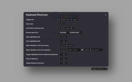 Keyboard shortcuts