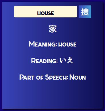 Gonbari when kanji is searched with the search function.