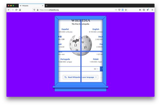 A glimpse of Wikipedia when the window is enabled