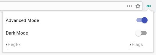 Advanced Mode
Screenshot shows advanced Mode with Regex and Flags inputs
