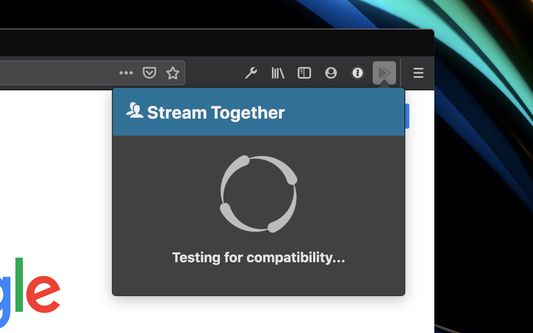 Stream Together popup showing 