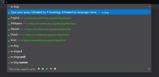 Suggestions in 5 first languages.