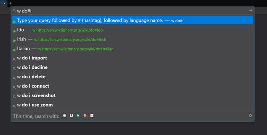 Suggestions in languages starting with