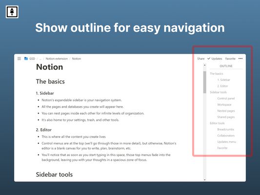 Add outline (table of contents) to Notion