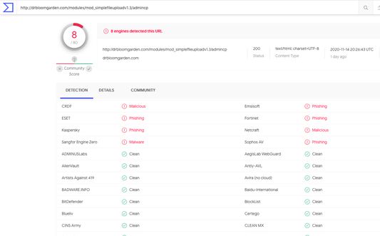 checkVT processes the URL and submits host/domain to VirusTotal and shows results details.