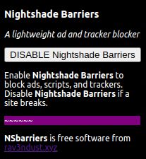 Nightshade Barriers in its enabled state.