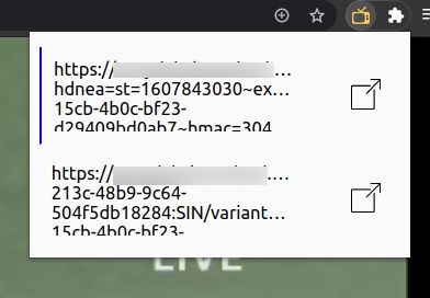 Freestream will detect if the page uses HLS format and will turn yellow. Click on the extension. You will get a list of streams that are being rendered on the page. Open the appropriate stream. (Can be Hit and Trial) Sometimes service providers send mutiple streams with varying quality, so you might need to open a few streams for better quality.