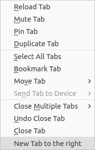 Tab context menu