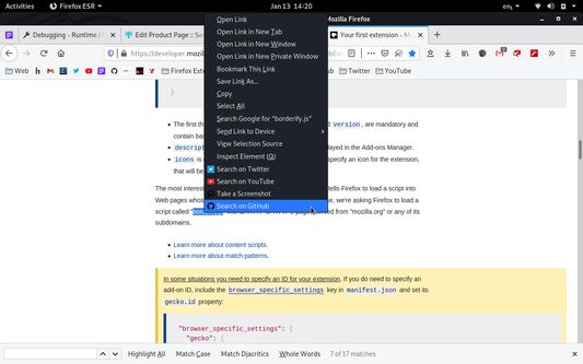 Here we've highlighted the occurrence 