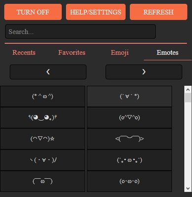 Emote Keyboard Page