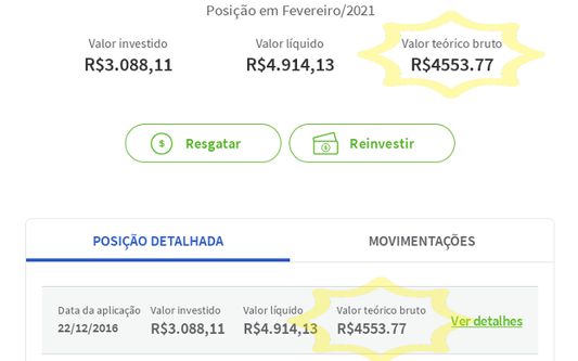 Screenshot da página do título