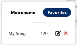 Favorites Tab - Your favorite tempos stored here !