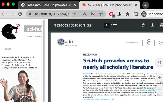 Example sci-hub page where this extension will redirect to