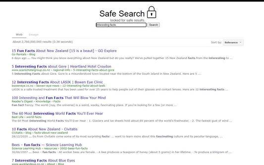 Safe Search kids Results