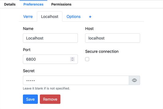 Extension Server Preferences (Light)