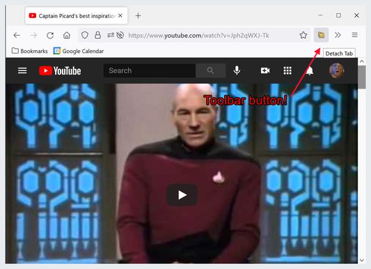 Detach tabs with a new toolbar button!