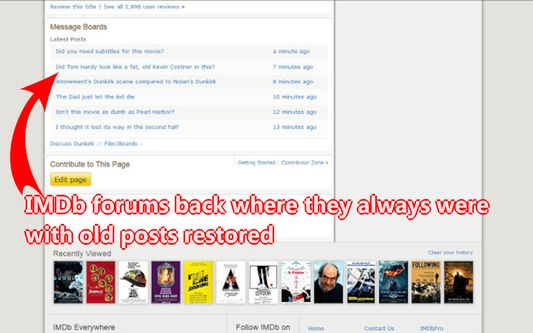 Restore IMDb posts