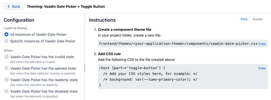 Configure the scope of the styles and follow the instructions to apply them to your application