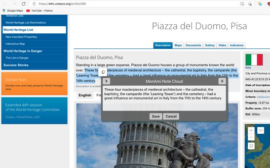 clip text from current web page